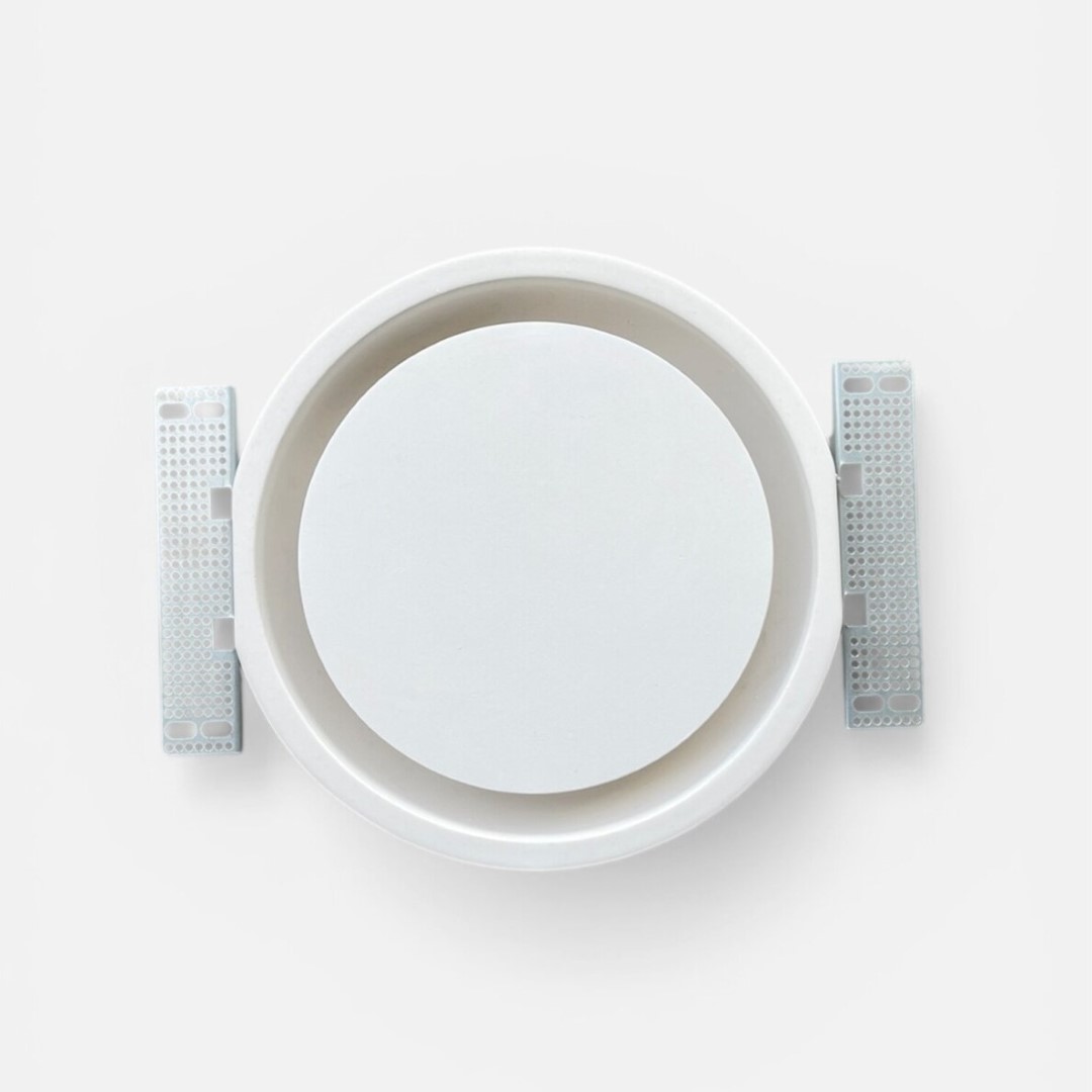 Difuzor circular din gips încastrat (fără ramă) Ventmann Ø125 (cu placă de fixare)